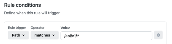 Defining rate limit rule conditions
